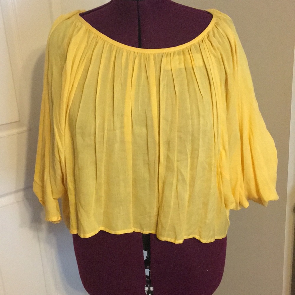 Yellow boutique crop top